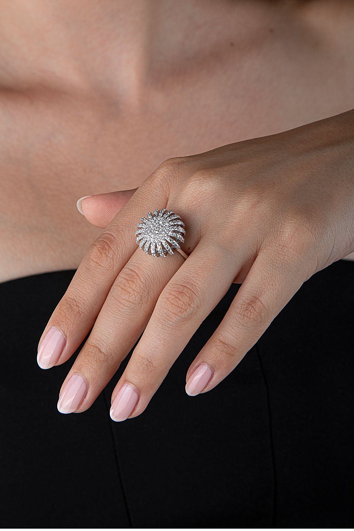 925 Ayar Gümüş Yükseltili Kafes Yüzük