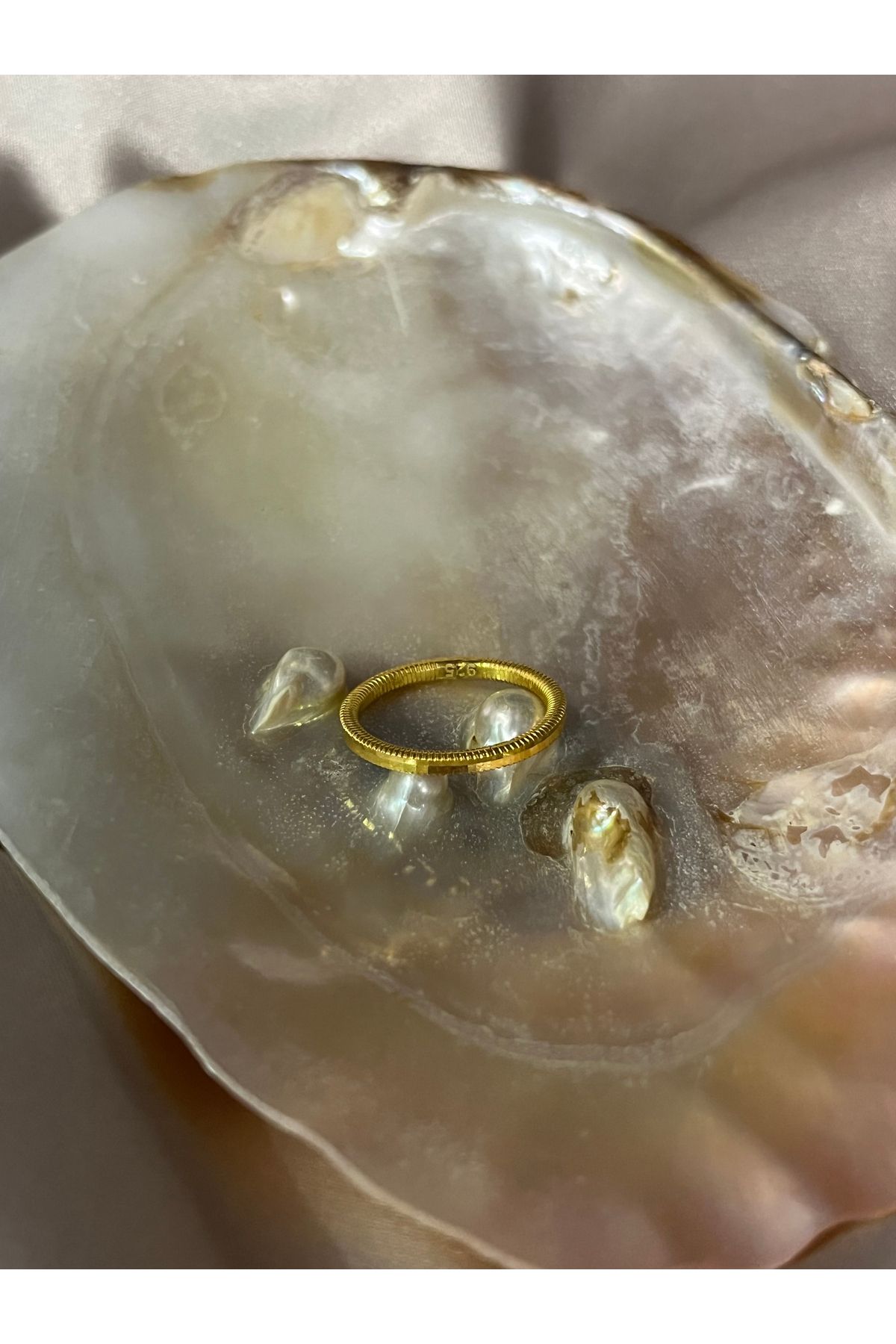 Altın Kaplama 925 Ayar Gümüş Ajda Yüzük